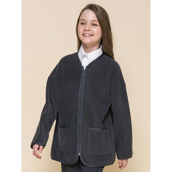 Куртка для девочек, рост 128 см, цвет тёмно-серый от компании Интернет-гипермаркет «MALL24» - фото 1