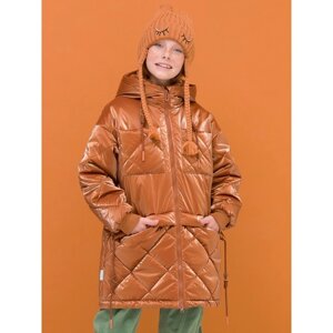 Куртка для девочек, рост 140 см, цвет охра