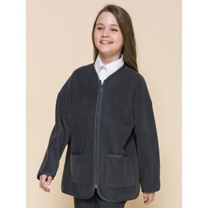 Куртка для девочек, рост 140 см, цвет тёмно-серый