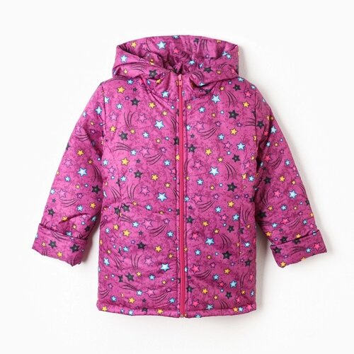Куртка для девочки, цвет малиновый/звёздочки, рост 92-98 см