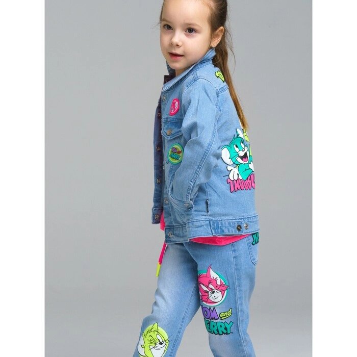 Куртка джинсовая для девочек, рост 122 см от компании Интернет-гипермаркет «MALL24» - фото 1