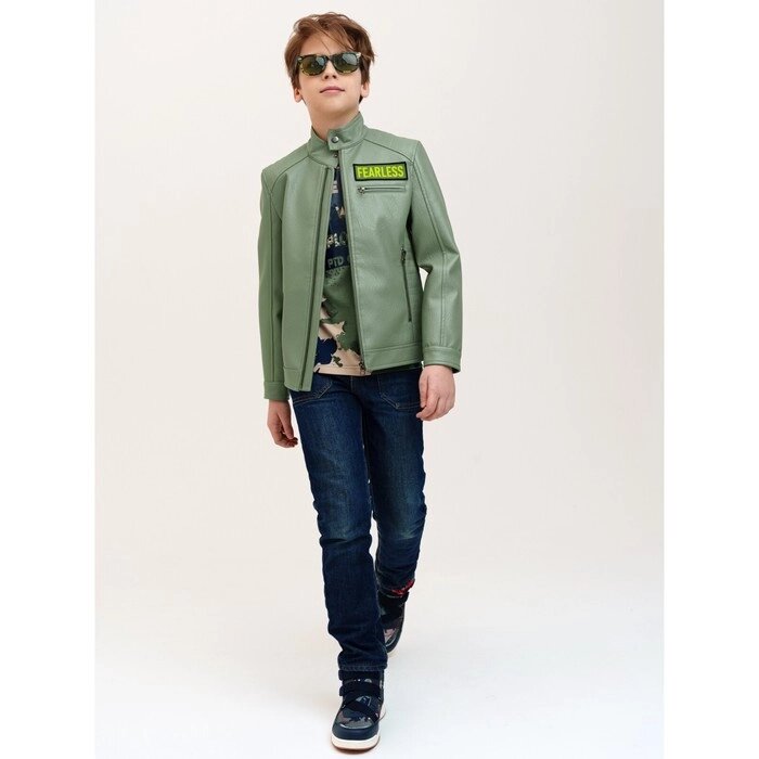 Куртка кожаная для мальчика, рост 128 см от компании Интернет-гипермаркет «MALL24» - фото 1