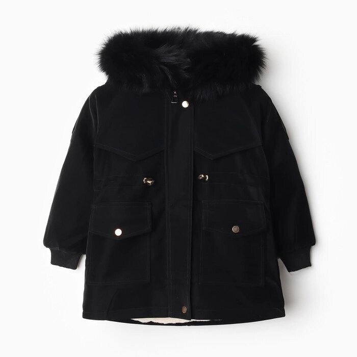 Куртка зимняя для девочек, цвет чёрный, рост 146-152 см от компании Интернет-гипермаркет «MALL24» - фото 1
