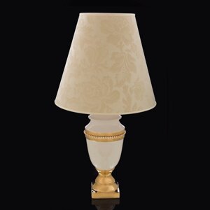 Лампа "Мозель", белая с золотом, керамика, 16x16xh:38 см