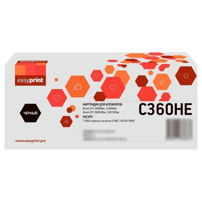 Лазерный картридж EasyPrint LR-SPC360H BK для Ricoh SP C360DNw/C360SNw/C360SFNw/C361SFNw (7   105358 от компании Интернет-гипермаркет «MALL24» - фото 1