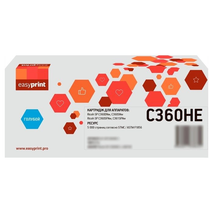 Лазерный картридж EasyPrint LR-SPC360H C для Ricoh SP C360DNw/C360SNw/C360SFNw/C361SFNw (50   105358 от компании Интернет-гипермаркет «MALL24» - фото 1