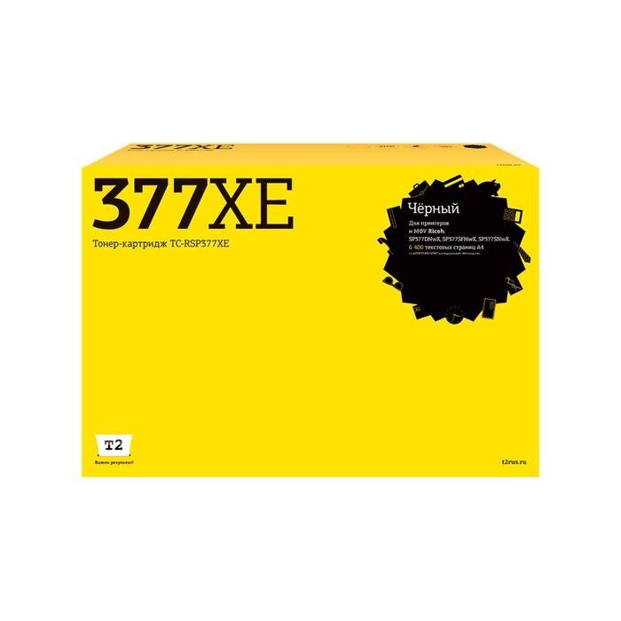 Лазерный картридж T2 TC-RSP377XE (SP377XE/SP377/377XE/HE 408162) Ricoh, черный от компании Интернет-гипермаркет «MALL24» - фото 1