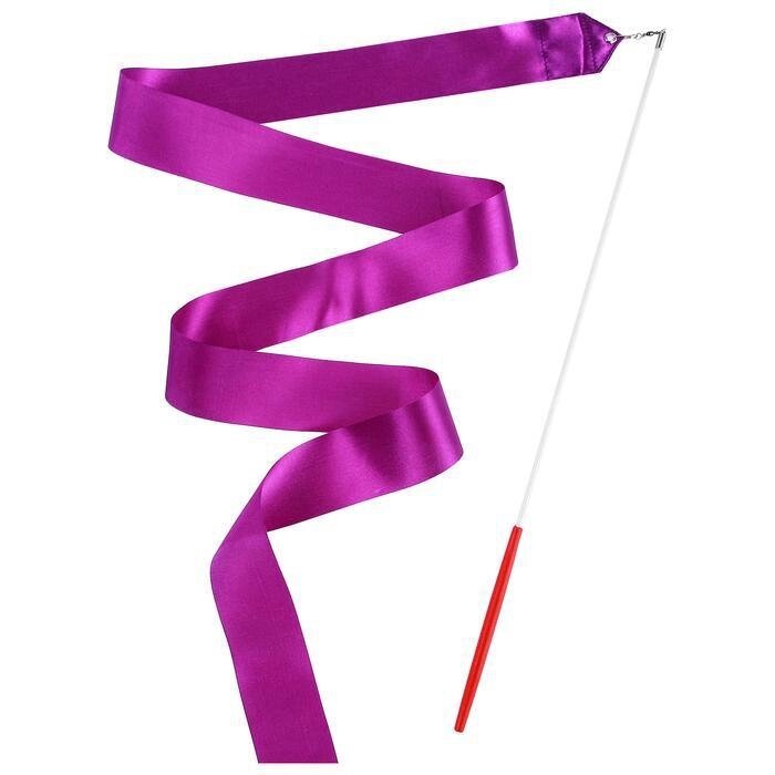 Лента гимнастическая 2 м с палочкой, цвет фиолетовый от компании Интернет-гипермаркет «MALL24» - фото 1