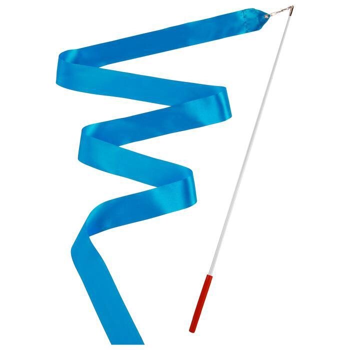 Лента гимнастическая 2 м с палочкой, цвет голубой от компании Интернет-гипермаркет «MALL24» - фото 1