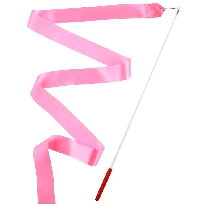 Лента гимнастическая с палочкой, 2 м, цвет розовый от компании Интернет-гипермаркет «MALL24» - фото 1