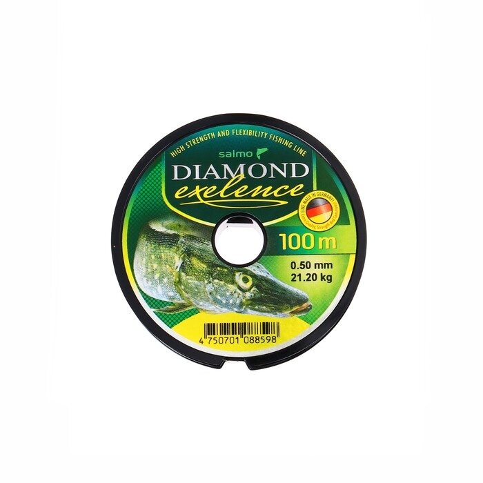 Леска монофильная Salmo Diamond EXELENCE, диаметр 0.5 мм, тест 21.2 кг, 100 м, светло-зелёная   7589 от компании Интернет-гипермаркет «MALL24» - фото 1