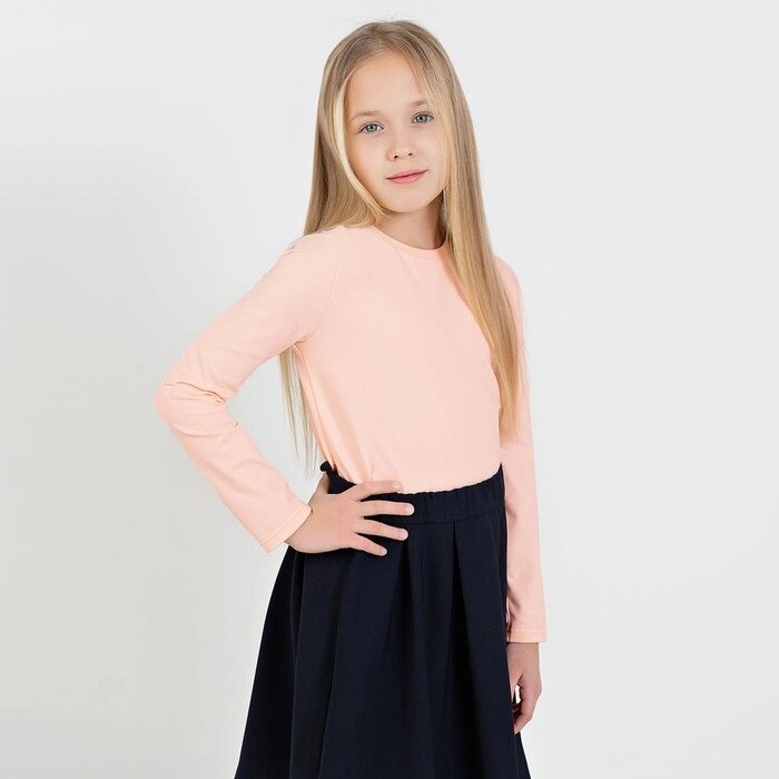 Лонгслив для девочек, рост 122 см, цвет светло-персиковый от компании Интернет-гипермаркет «MALL24» - фото 1