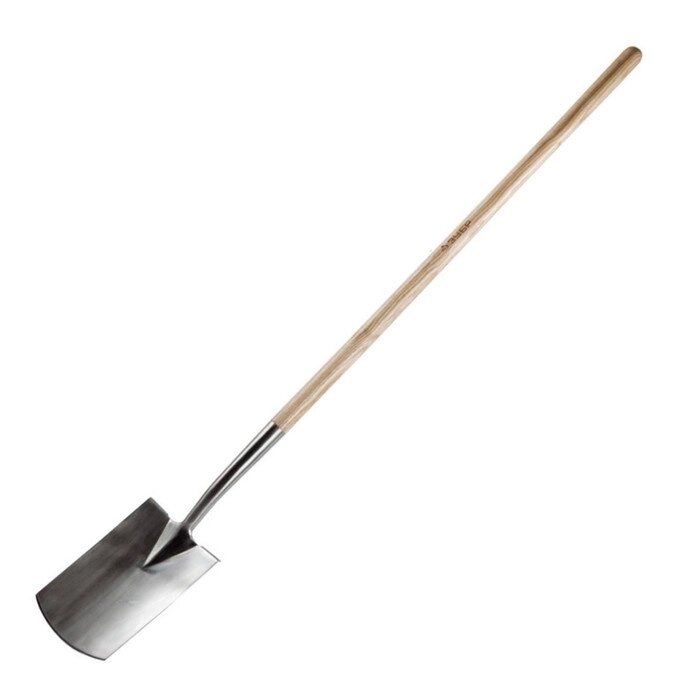 Лопата штыковая, прямоугольная, из нержавеющей стали, деревянный черенок, "ЗУБР Профессионал" от компании Интернет-гипермаркет «MALL24» - фото 1