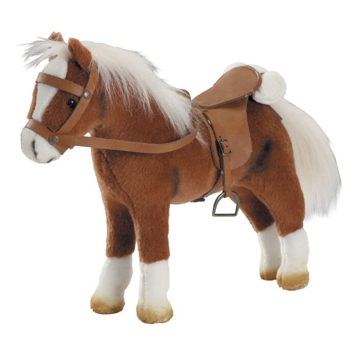 Лошадь для кукол с седлом и уздечкой, коричневая от компании Интернет-гипермаркет «MALL24» - фото 1