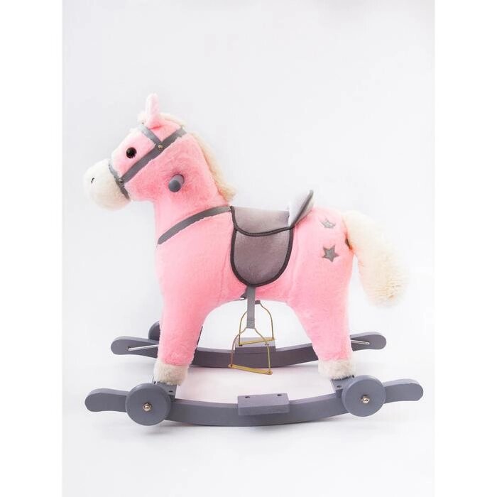 Лошадка каталка-качалка Amarobaby Prime, с колесами, 63x35x60 см, цвет розовый от компании Интернет-гипермаркет «MALL24» - фото 1