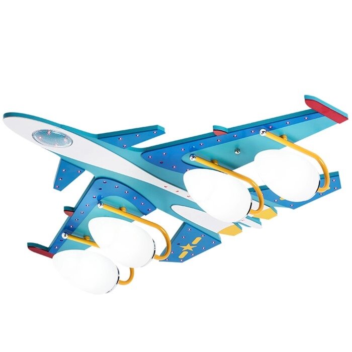 Люстра "Самолет" 4x40Вт E14 голубой 80x70x20см от компании Интернет-гипермаркет «MALL24» - фото 1
