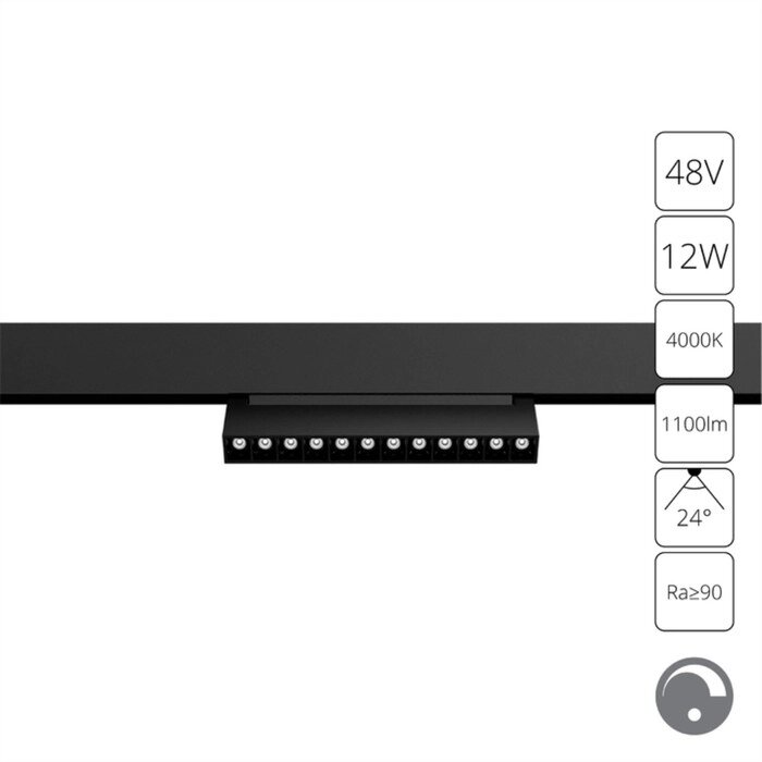 Магнитный трековый светильник Arte Lamp Linea 0.1-10V A4686PL-1BK, LED, 12 Вт, 2.2х21.9х10.8 см, 1100 Лм, чёрный от компании Интернет-гипермаркет «MALL24» - фото 1