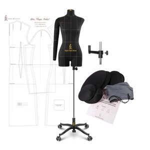 Манекен портновский Моника, комплект Премиум, размер 40, цвет черный, накладки и правая рука 98168