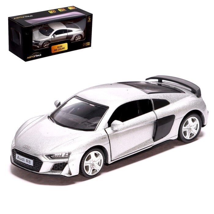 Машина металлическая AUDI R8 COUPE, 1:32, инерция, открываются двери, цвет серый от компании Интернет-гипермаркет «MALL24» - фото 1