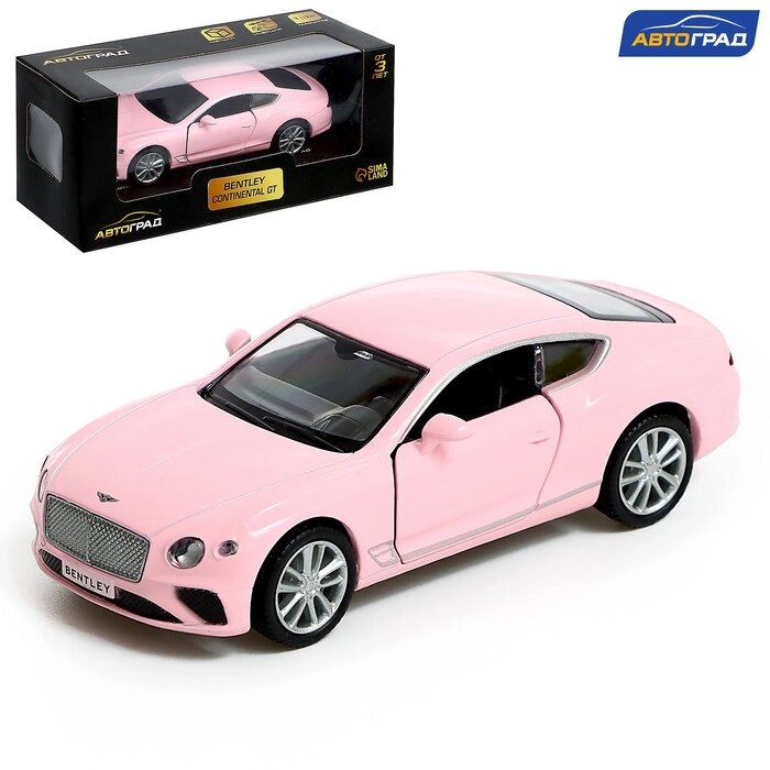 Машина металлическая BENTLEY CONTINENTAL GT, 1:32, инерция, цвет матовый розовый от компании Интернет-гипермаркет «MALL24» - фото 1