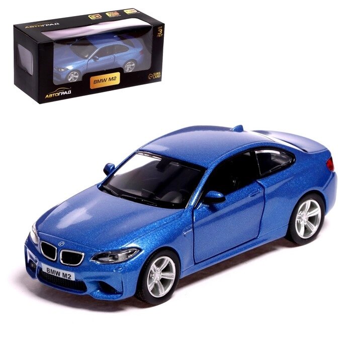 Машина металлическая BMW M2 COUPE, 1:32, инерция, открываются двери, цвет синий от компании Интернет-гипермаркет «MALL24» - фото 1