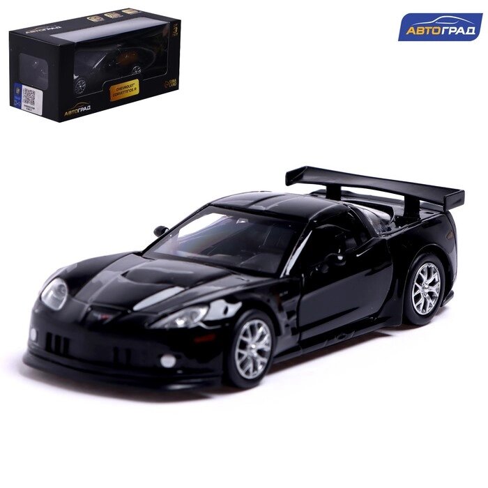 Машина металлическая CHEVROLET CORVETTE C6-R, 1:32, открываются двери, инерция, цвет чёрный от компании Интернет-гипермаркет «MALL24» - фото 1