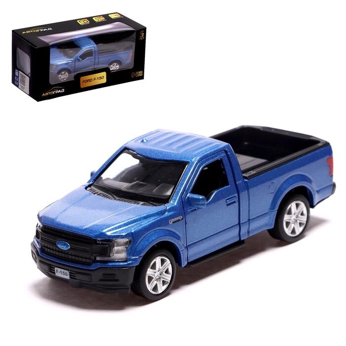 Машина металлическая FORD F-150, 1:32, инерция, открываются двери, цвет синий от компании Интернет-гипермаркет «MALL24» - фото 1