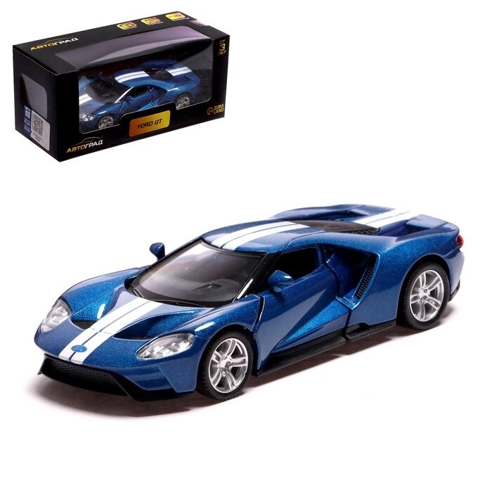 Машина металлическая FORD GT, 1:32, инерция, открываются двери, цвет синий от компании Интернет-гипермаркет «MALL24» - фото 1