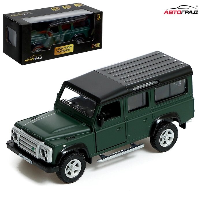 Машина металлическая LAND ROVER DEFENDER, 1:32, инерция, цвет матовый зеленый от компании Интернет-гипермаркет «MALL24» - фото 1