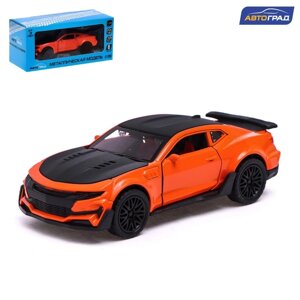 Машина металлическая "Спорт", инерция, открываются двери, багажник, цвет оранжевый
