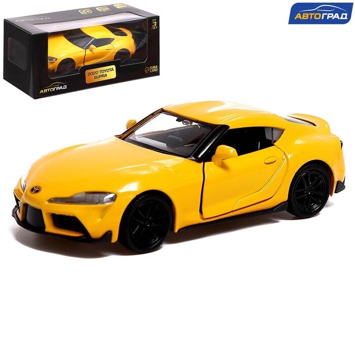 Машина металлическая TOYOTA SUPRA, 1:32, открываются двери, инерция, цвет жёлтый от компании Интернет-гипермаркет «MALL24» - фото 1