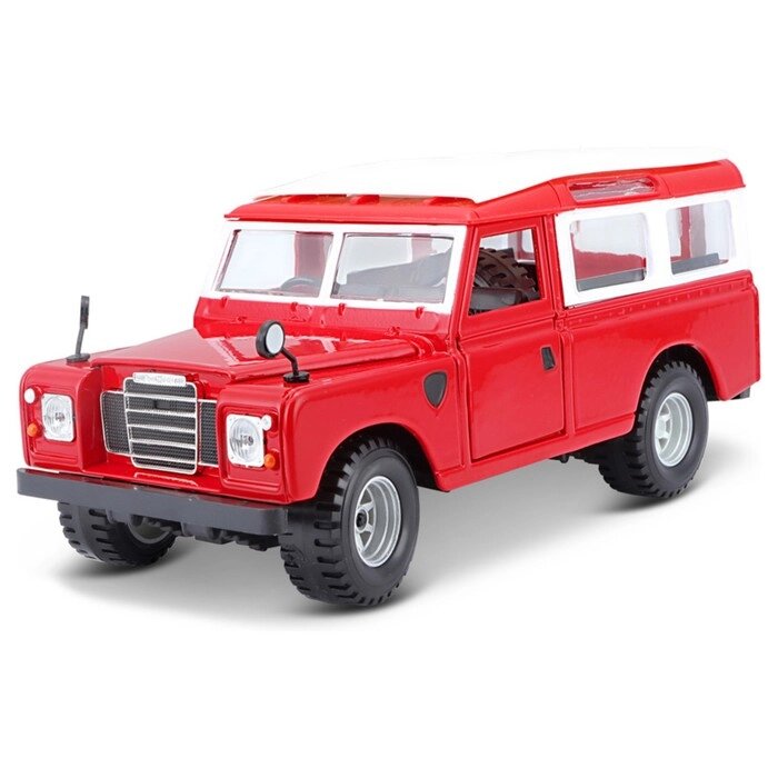 Машинка Bburago Land Rover Series Ii, Die-Cast, 1:25, открывающиеся двери, цвет красный от компании Интернет-гипермаркет «MALL24» - фото 1