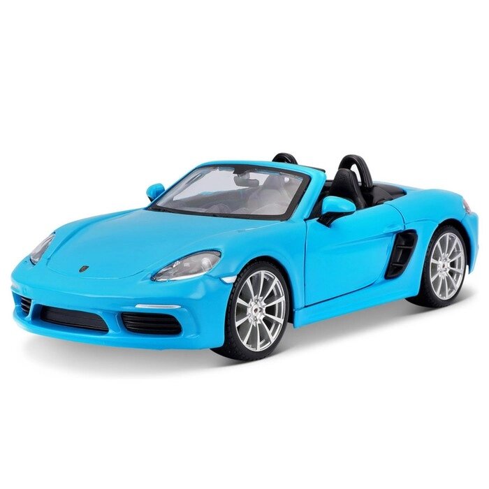 Машинка Bburago Porsche 718 Boxster, Die-Cast, 1:24, цвет синий, открывающиеся двери от компании Интернет-гипермаркет «MALL24» - фото 1