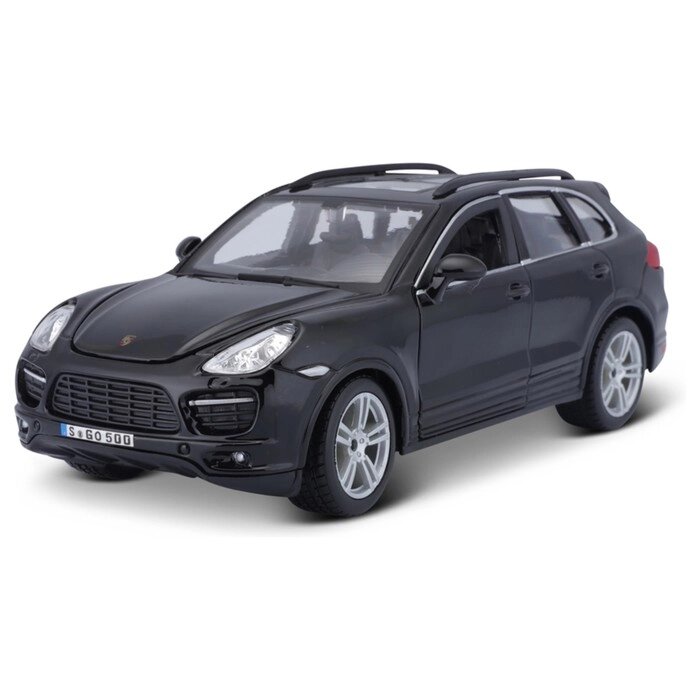 Машинка Bburago Porsche Cayenne Turbo, Die-Cast, 1:24, открывающиеся двери, цвет чёрный от компании Интернет-гипермаркет «MALL24» - фото 1