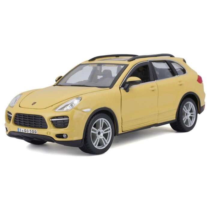 Машинка Bburago Porsche Cayenne Turbo, Die-Cast, 1:24, открывающиеся двери, цвет жёлтый от компании Интернет-гипермаркет «MALL24» - фото 1