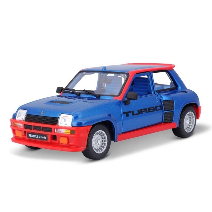 Машинка Bburago Renault 5 Turbo, Die-Cast, 1:24, открывающиеся двери, цвет красно-синий от компании Интернет-гипермаркет «MALL24» - фото 1