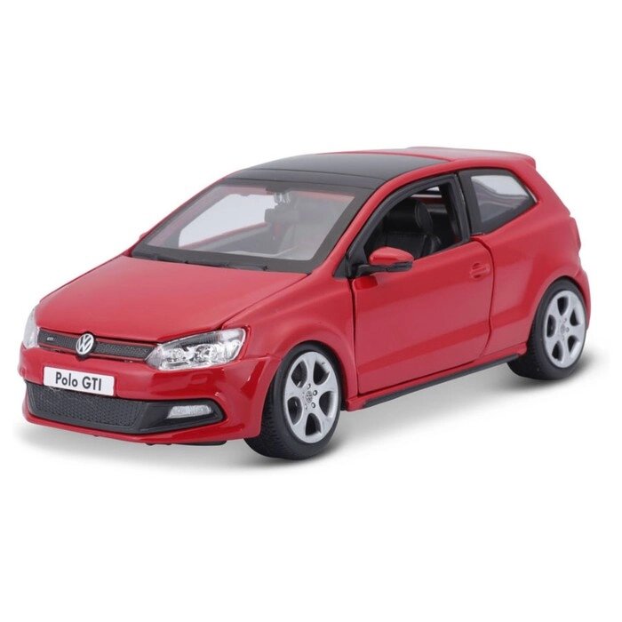 Машинка Bburago Vw Polo Gti Mark 5, Die-Cast, 1:24, открывающиеся двери, цвет красный от компании Интернет-гипермаркет «MALL24» - фото 1