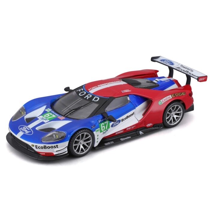 Машинка гоночная Bburago 2017 Ford Gt, Die-Cast, 1:32, красно-синий цвет от компании Интернет-гипермаркет «MALL24» - фото 1