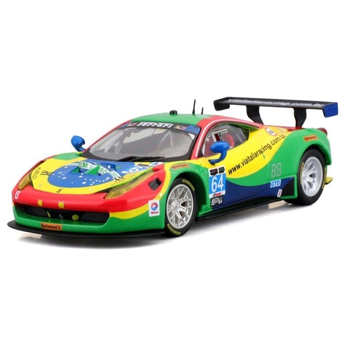 Машинка гоночная Bburago Ferrari 458 Italia Gt3 2015, Die-Cast, 1:43, разноцветная от компании Интернет-гипермаркет «MALL24» - фото 1