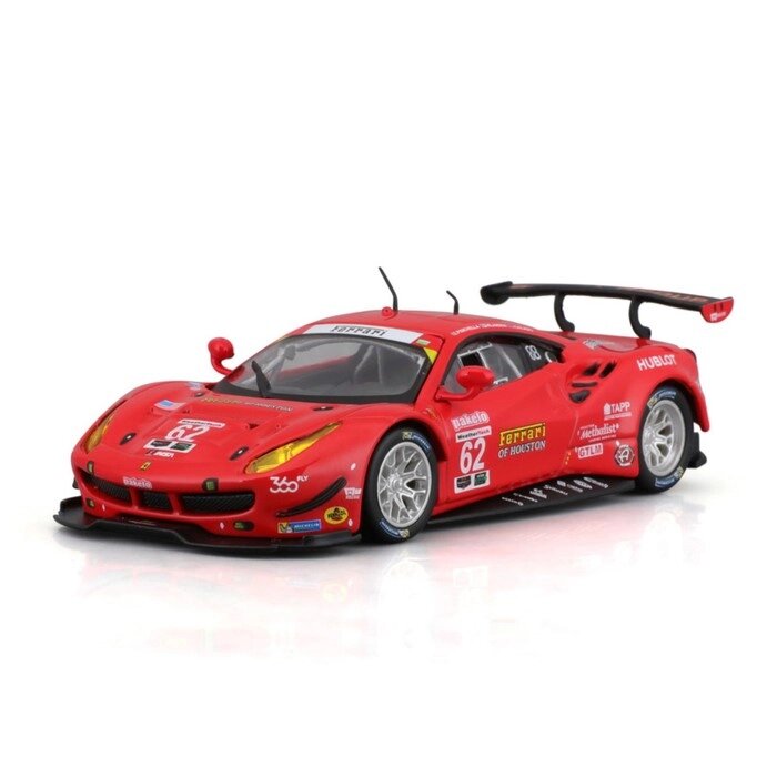 Машинка гоночная Bburago Ferrari 488 Gte 2017, Die-Cast, 1:43, цвет красный от компании Интернет-гипермаркет «MALL24» - фото 1