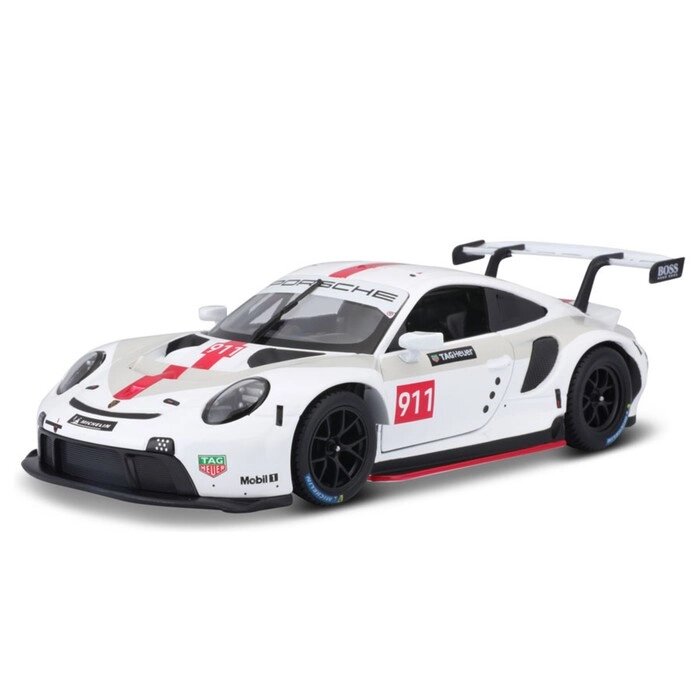 Машинка гоночная Bburago Porsche 911 Rsr, Die-Cast, 1:24, цвет белый, открывающиеся двери от компании Интернет-гипермаркет «MALL24» - фото 1