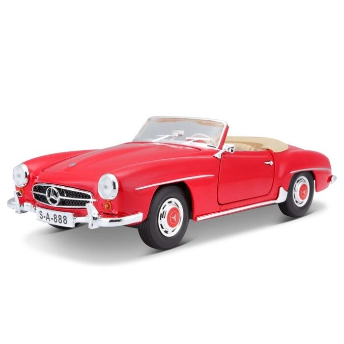 Машинка Maisto Die-Cast 1955 Mercedes-Benz 190SL, открывающиеся двери, 1:18, цвет красный от компании Интернет-гипермаркет «MALL24» - фото 1