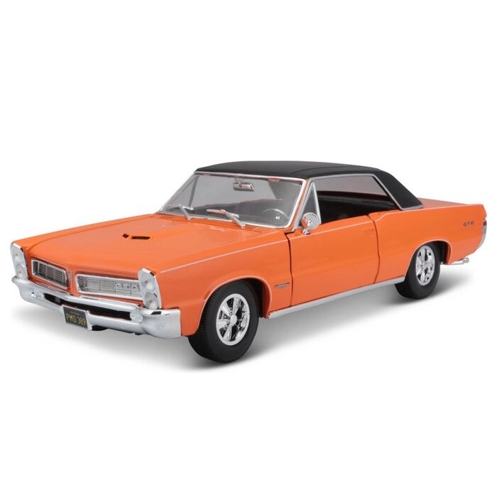 Машинка Maisto Die-Cast 1965 Pontiac GTO, открывающиеся двери, 1:18, цвет оранжевый от компании Интернет-гипермаркет «MALL24» - фото 1