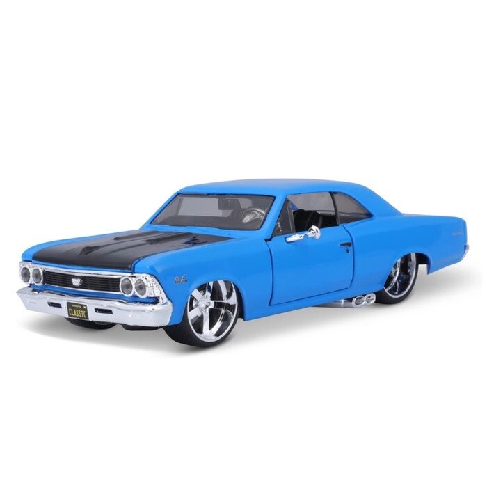 Машинка Maisto Die-Cast 1966 Chevelle SS 396, открывающиеся двери, 1:24, цвет синий от компании Интернет-гипермаркет «MALL24» - фото 1