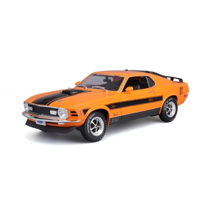 Машинка Maisto Die-Cast 1970 Ford Mustang Mach 1, 1:18, цвет оранжевый с принтом от компании Интернет-гипермаркет «MALL24» - фото 1