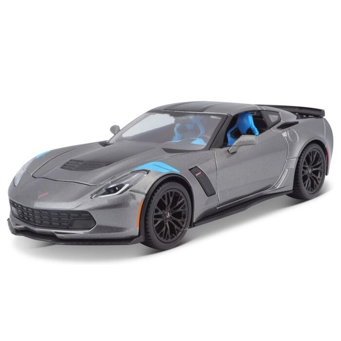 Машинка Maisto Die-Cast 2017 Corvette Grand Sport, 1:24, цвет серебристый от компании Интернет-гипермаркет «MALL24» - фото 1