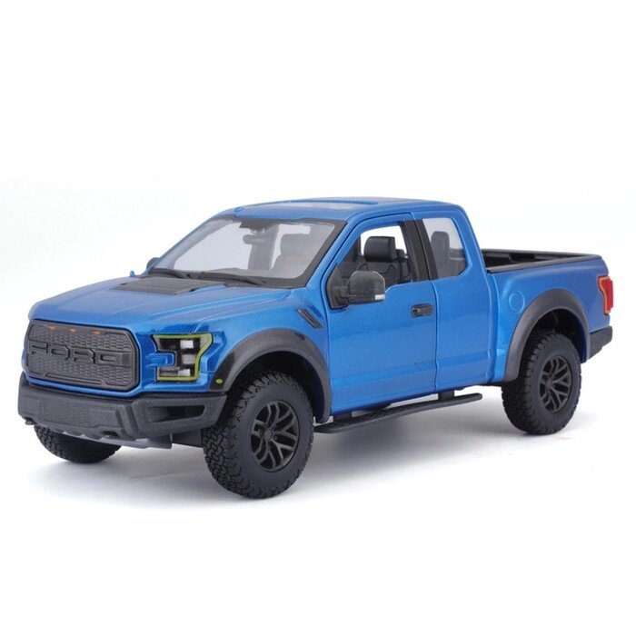 Машинка Maisto Die-Cast 2017 Ford F-150 Raptor, открывающиеся двери, 1:24, цвет синий от компании Интернет-гипермаркет «MALL24» - фото 1