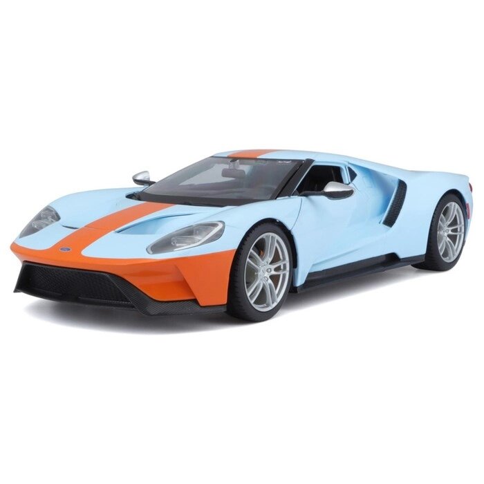 Машинка Maisto Die-Cast 2017 Ford GT, открывающиеся двери, 1:18, цвет оранжево-голубой от компании Интернет-гипермаркет «MALL24» - фото 1