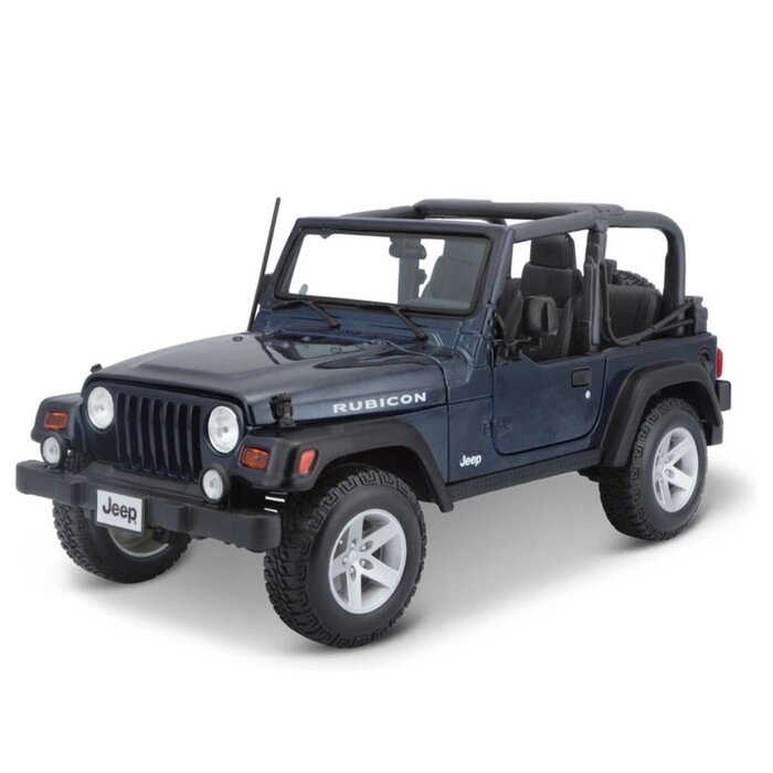 Машинка Maisto Die-Cast Jeep Wrangler Rubicon, открывающиеся двери, 1:18, цвет тёмно-синий от компании Интернет-гипермаркет «MALL24» - фото 1