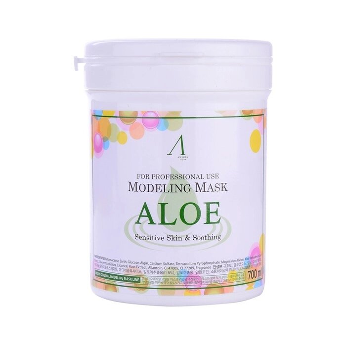 Маска альгинатная Anskin Aloe Modeling Mask, успокаивающая, 700 мл от компании Интернет-гипермаркет «MALL24» - фото 1